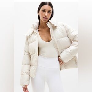 Athleta Cream Puffer Jacket